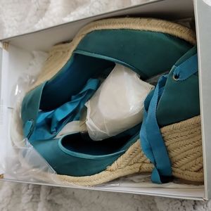 Nine West Espadrilles Teal Size 10